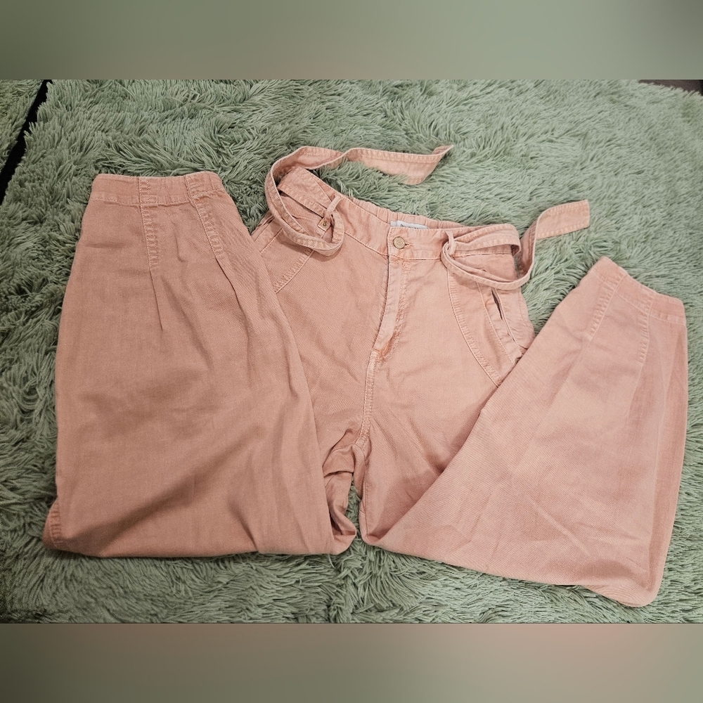 Zimmermann Cropped High-Rise Tapered Peach Jeans Size 0 - Picture 6 of 15